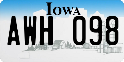 IA license plate AWH098