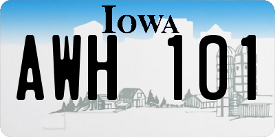 IA license plate AWH101