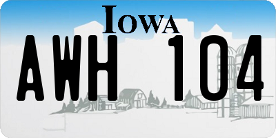 IA license plate AWH104
