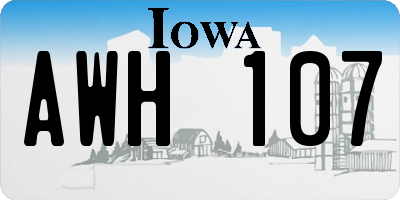 IA license plate AWH107