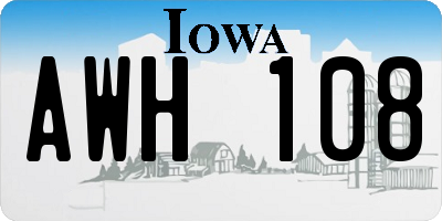 IA license plate AWH108