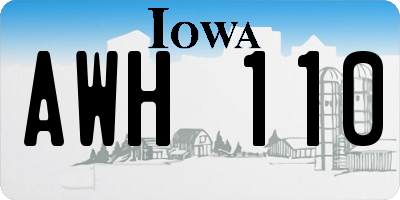 IA license plate AWH110