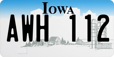 IA license plate AWH112