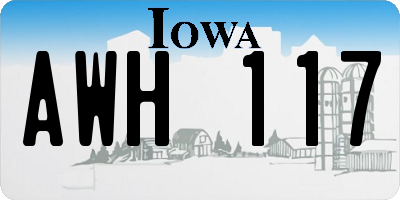 IA license plate AWH117