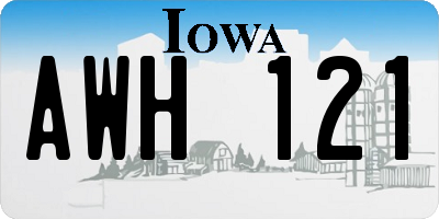 IA license plate AWH121