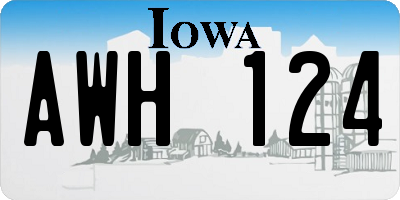 IA license plate AWH124