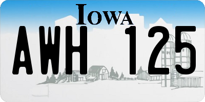 IA license plate AWH125