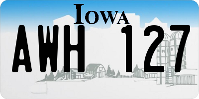 IA license plate AWH127