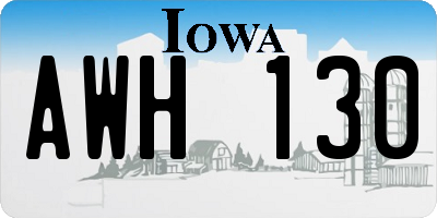 IA license plate AWH130