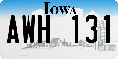 IA license plate AWH131