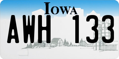 IA license plate AWH133