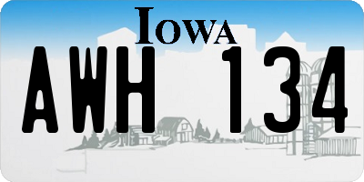 IA license plate AWH134