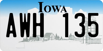 IA license plate AWH135
