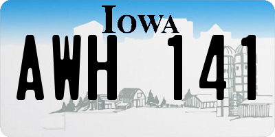IA license plate AWH141