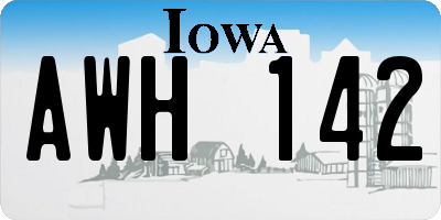 IA license plate AWH142