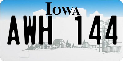 IA license plate AWH144