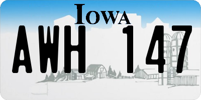 IA license plate AWH147
