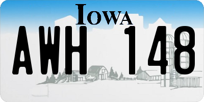 IA license plate AWH148