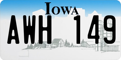 IA license plate AWH149