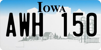 IA license plate AWH150