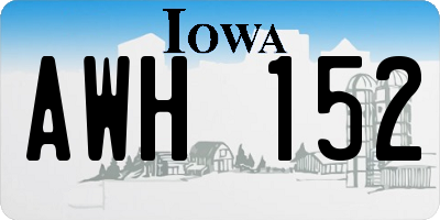 IA license plate AWH152