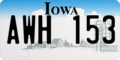 IA license plate AWH153