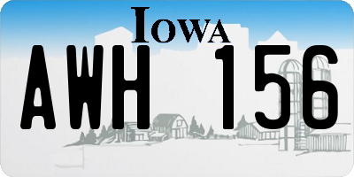 IA license plate AWH156