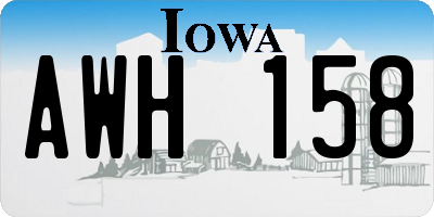 IA license plate AWH158