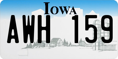 IA license plate AWH159