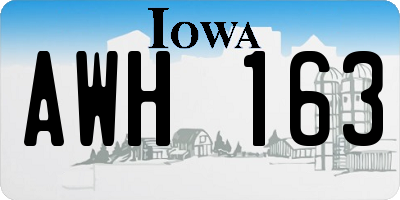 IA license plate AWH163