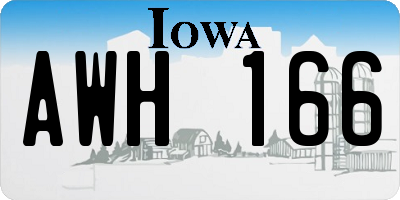 IA license plate AWH166