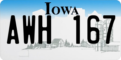 IA license plate AWH167