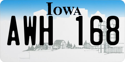 IA license plate AWH168