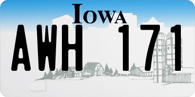 IA license plate AWH171