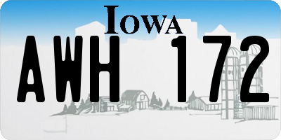 IA license plate AWH172