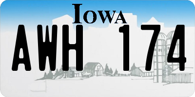 IA license plate AWH174