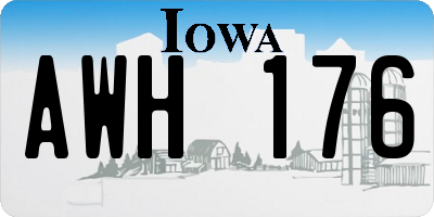 IA license plate AWH176