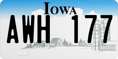 IA license plate AWH177