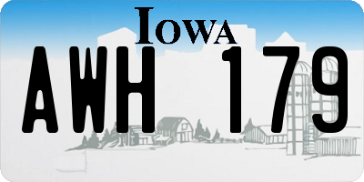 IA license plate AWH179