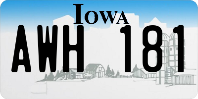 IA license plate AWH181
