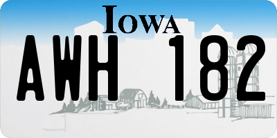 IA license plate AWH182