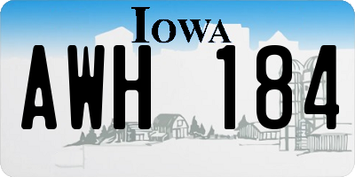 IA license plate AWH184
