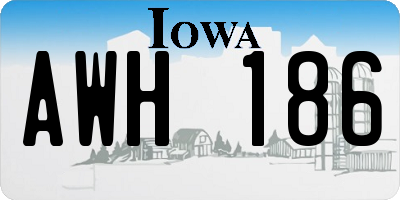 IA license plate AWH186