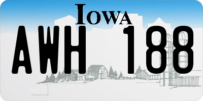 IA license plate AWH188