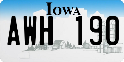 IA license plate AWH190