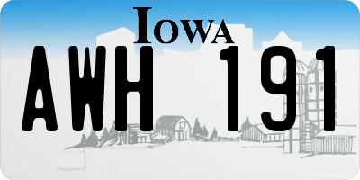 IA license plate AWH191