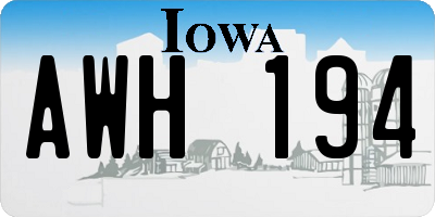 IA license plate AWH194