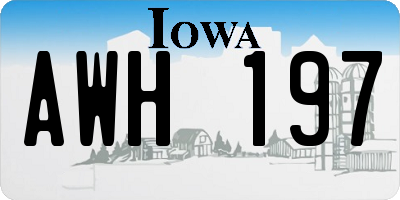 IA license plate AWH197