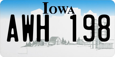 IA license plate AWH198