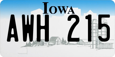 IA license plate AWH215